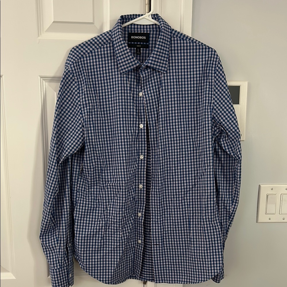 3/$30 - Bonobos Blue/Light Pink Checkered Shirt